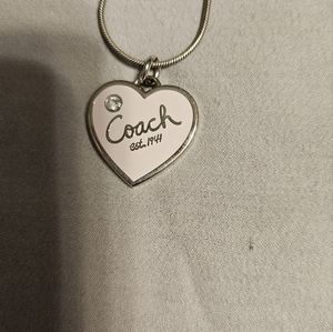 Coach Pink heart necklace with stone